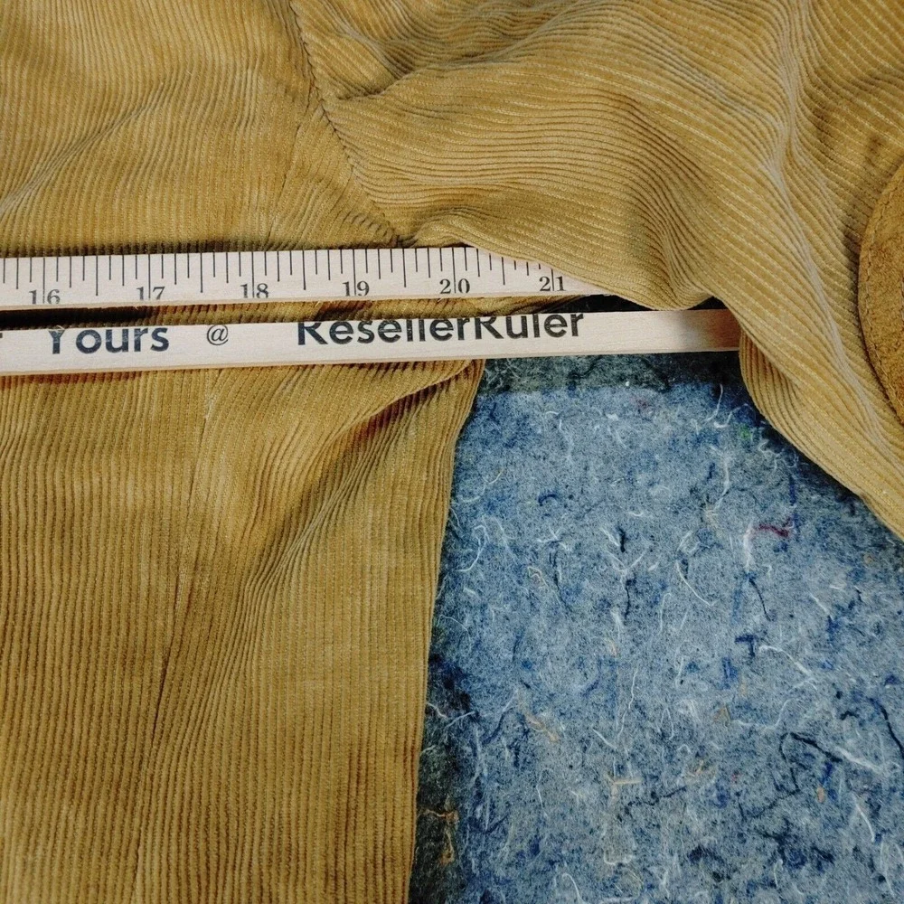 Vintage Cortefiel Corduroy Sport Coat Leather Trim Men Size 40 70s Classy
